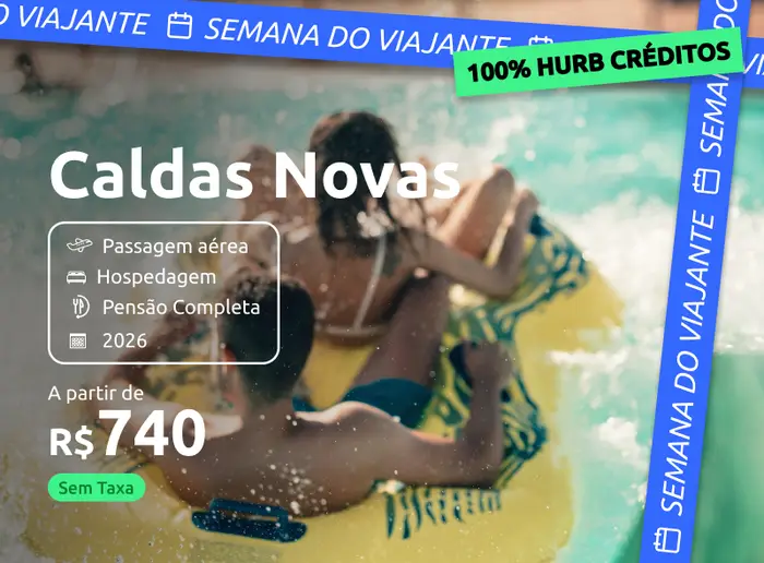 Pacote de viagem para Caldas Novas com pensão completa em 2025