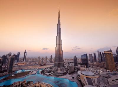 Vista aérea do Burj Khalifa em Dubai