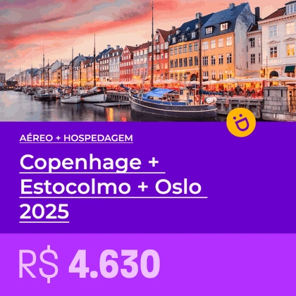 Escandinávia (Copenhage + Estocolmo + Oslo) - 2025