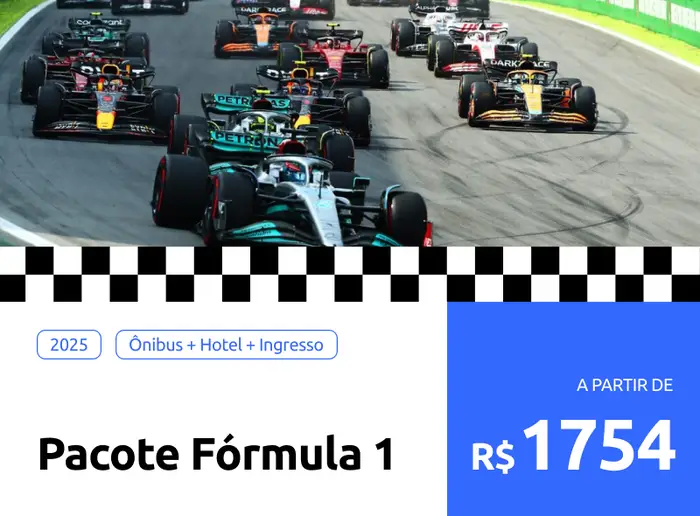 pacote rodoviário interlagos fórmula 1 com passagem rodoviária + ingresso + hospedagem