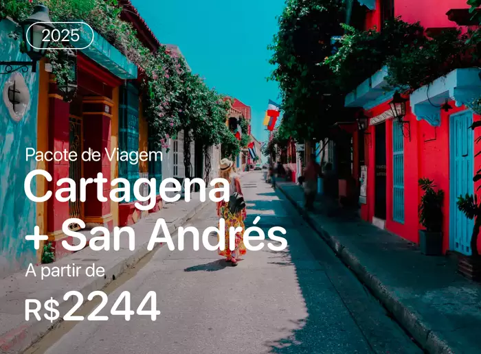 Pacote de viagem para Cartagena e San Andres em 2025