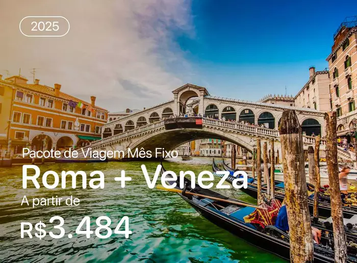 pacotes de viagem para roma e veneza 2025