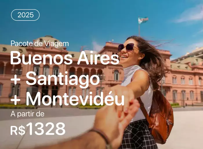 Pacote de Viagem para Buenos Aires, Santiago e Montevideu em 2025