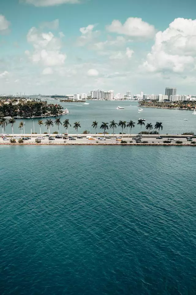 Vista da praia em Miami